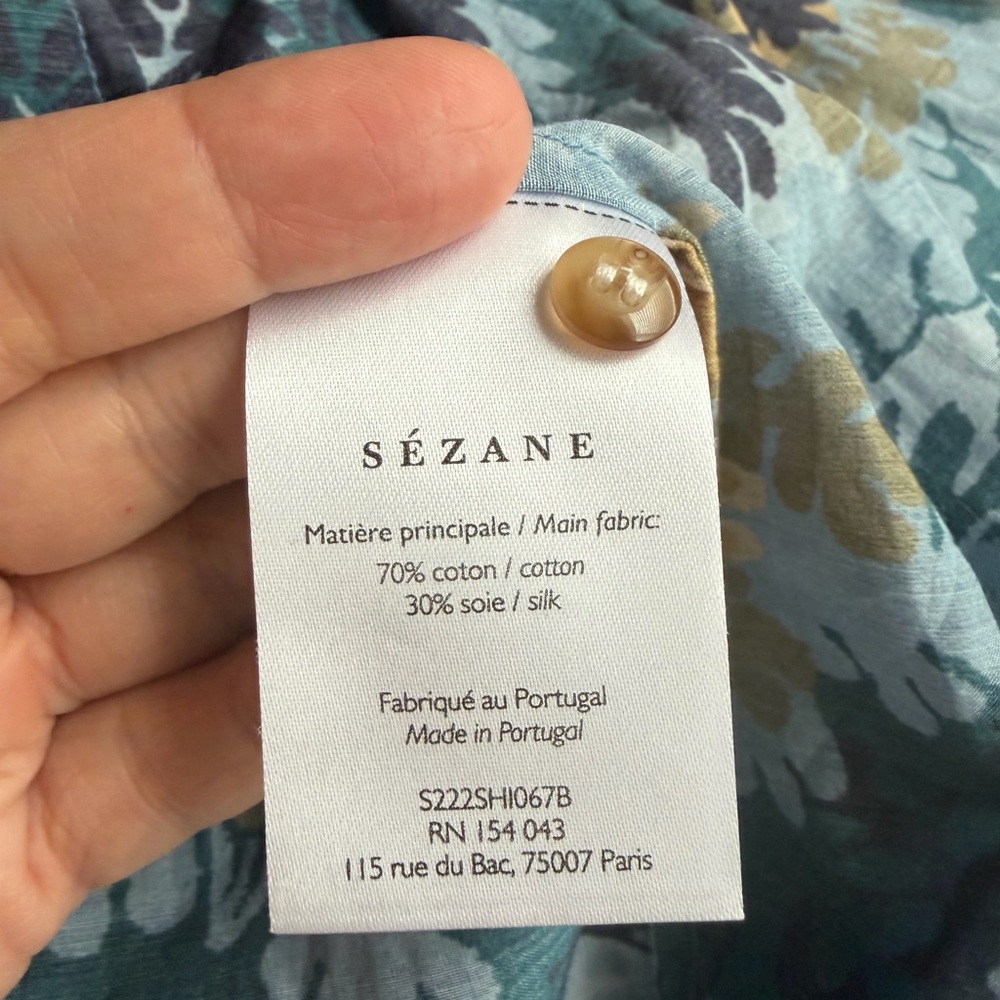 Sezane Max Shirt - Sézane X Inoui Editions Fontainebleau Blue - Size 4 - Picture 4 of 5